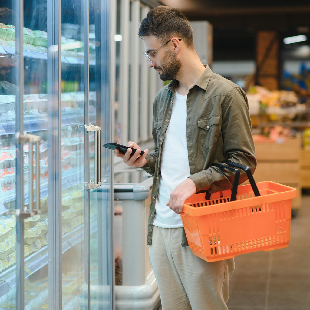 Man grocery shopping